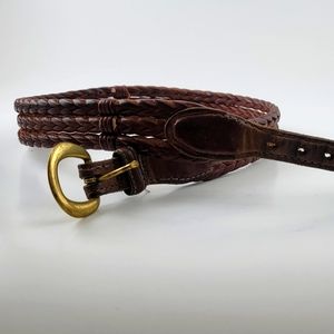 Torino belt - braided leather with solid brass buckle